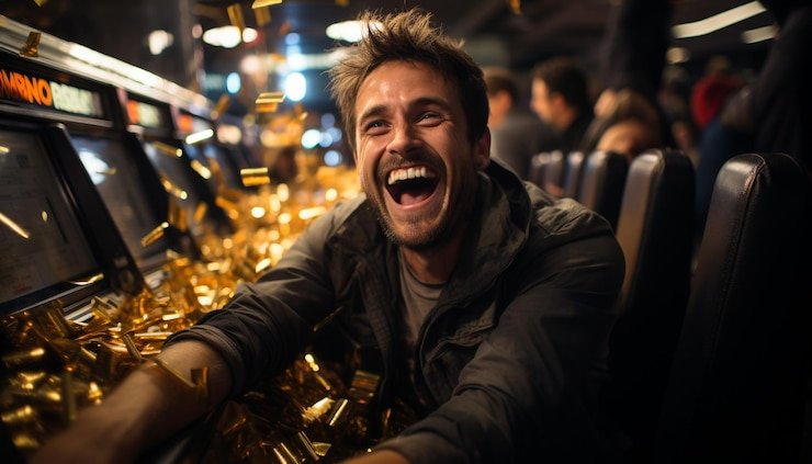 Dealer casino live sedang membagikan kartu di meja baccarat dengan antarmuka modern